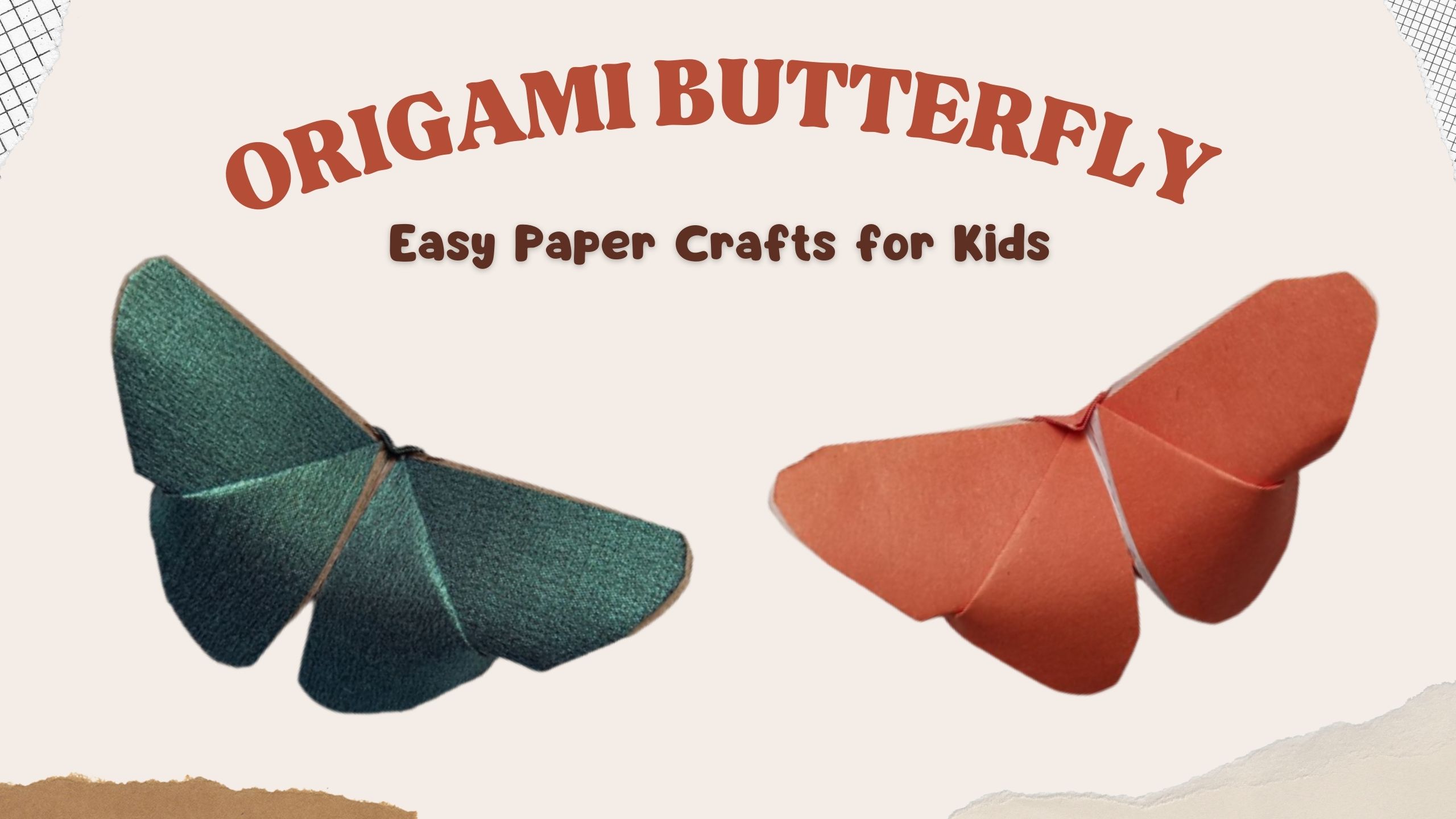 How to make Origami paper butterflies, Easy craft