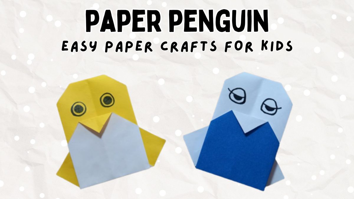 How to make an Easy Paper Penguin. Origami Animals Craft Ideas.