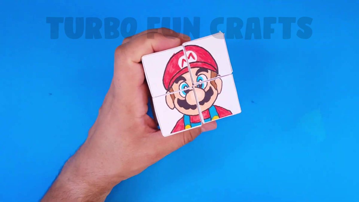 Super Mario Rubiks Cube from Paper